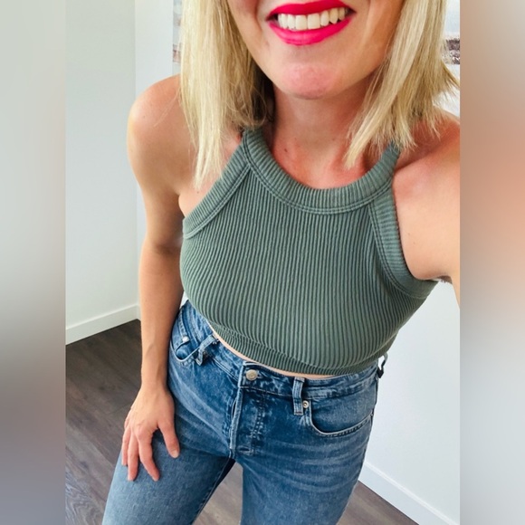 AERIE Cropped Ribbed Tank Top - Picture 9 of 9